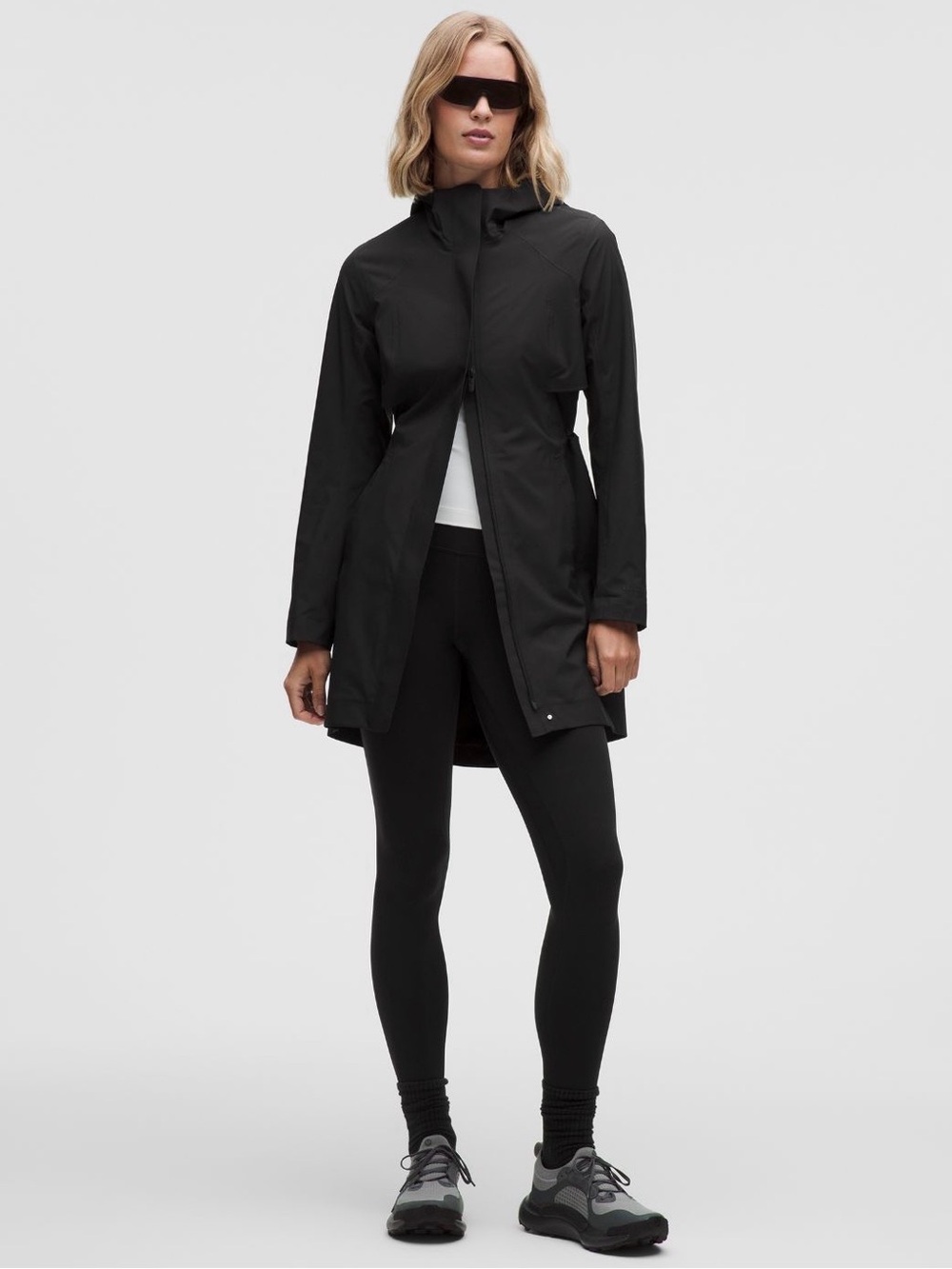 Lululemon Black Rain Rebel Jacket Waterproof Trench Coat Size 6 NWT